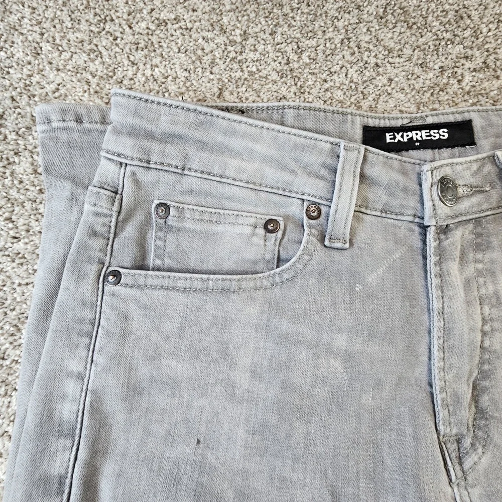 Express Jeans Mens 29x30 Gray Slim‎ Hyper Stretch Slim Skinny Denim Pants